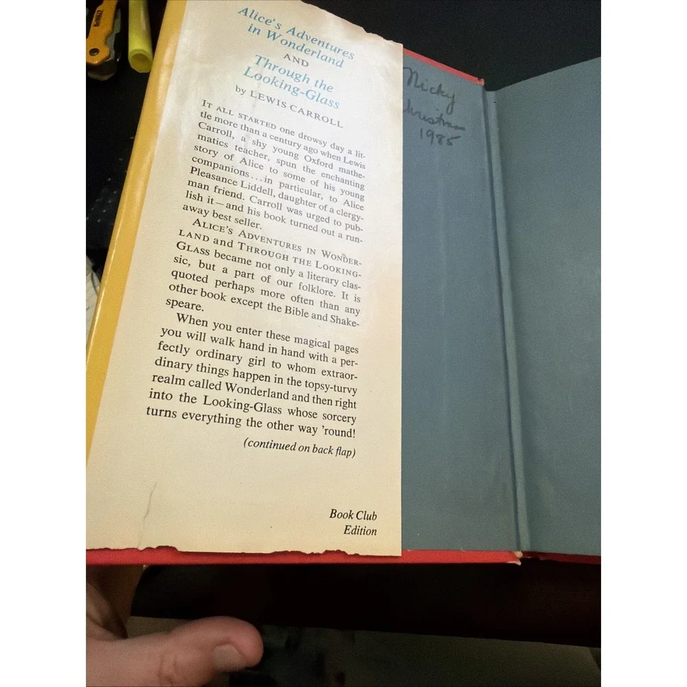 Alices Adventures in Wonderland & Through Looking Glass Hardcover w Dust Jacket!